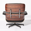 Cathair Clssic Leather Charles Eames Cathair Seòmar-suidhe le Ottoman